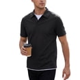 thumbnail image 5 of UVEASISHA Mens Office Polos Shirts Casual Business Short Sleeve T-Shirt Fashion Fake Two Piece Golf Shirt Solid Color Comfort Collared Tshirts Black L, 5 of 10
