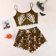 thumbnail image 2 of Weebloom Halloween Summer Pajamas For Women Set Sleeveless Vest Shorts Set Casual Print Home Wear Sleepwear Nightwear Pjs Loungewear Gold M, 2 of 5