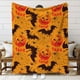 thumbnail image 1 of Manta con estampado de calabaza de Halloween, moderna manta cálida de franela para dormitorio, 1 of 6