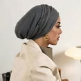 thumbnail image 4 of Headbands for Women Stretchy Turban Undercap Soft Daily Head Wrap Bandanas for Women Gray, 4 of 4