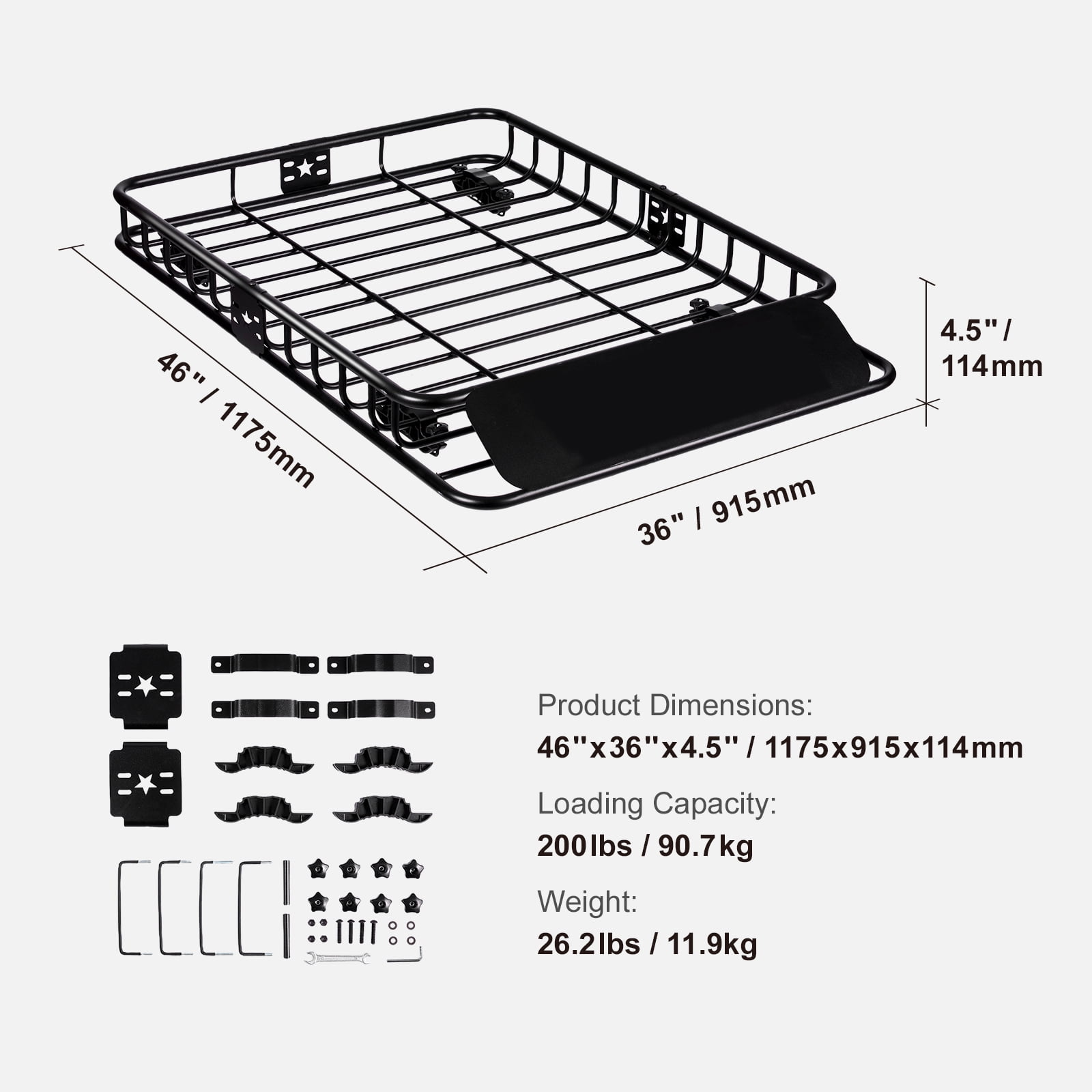 KFFKFF Roof Rack Cargo Basket SUV Truck Cars