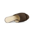 thumbnail image 4 of BLISSFUL STEP Women's Slip on Block Heel Slide Sandals Mules Coffee 6.5, 4 of 7
