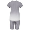 thumbnail image 4 of Innerwin Sweatsuits Solid Color Women Jogger Set Running Short Sleeve Loose Two Piece Outfit Gray XXL, 4 of 5