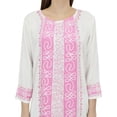thumbnail image 5 of Bimba Women Rayon White Summer Tunic Long Sleeve Embroidery Casual Loose Top-20, 5 of 5