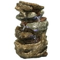 thumbnail image 3 of Sunnydaze Tiered Rock & Log Indoor Waterfall Fountain with LED Lights - 10", 3 of 12