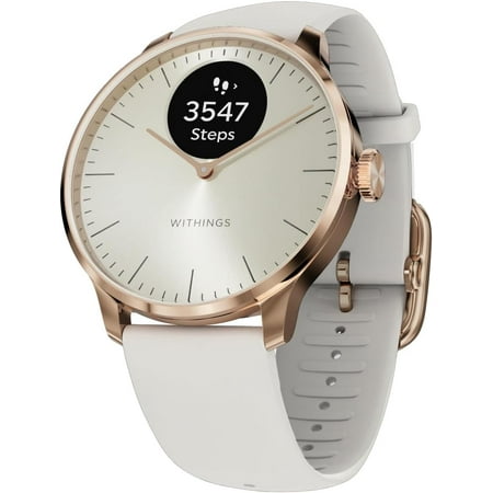 WITHINGS ScanWatch Light - Hybrid Smart Watch, Heart Rate Monitoring, Fitness Tracker, Cycle Tracker, Sleep Monitoring, GPS Tracker, 30-Day Battery Life, Android & Apple Compatible, HSA/FSA