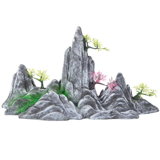 Adorno de montaña de piedra, decoración para pecera, resina, artesanía de montaña, acuario de montaña