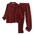 thumbnail image 4 of zaveiop Women Flannel Pajamas Set - Long Sleeve Top and Bottom - Ladies Lightweight Flannel PJs (Red3, XL), 4 of 7