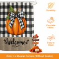 thumbnail image 3 of Orange Pumpkin Fall Shower Curtains for Bathroom, Welcome Thanksgiving Black Plaid Waterproof Fabric Shower Curtain, Decorative Bathroom Curtain for Bathtub, 72"x72", No Hooks Included, 3 of 9