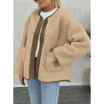 thumbnail image 7 of Cuteduck Women's Sherpa Jacket Warm Winter Casual Plush Lamb Coat S-2XL, 7 of 7