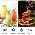 thumbnail image 2 of 6 Piezas Popotes Reutilizables con 2 Cepillo Limpiador Flores Pegajosas Cristal Dobladas para Batidos Bebidas Jugos Refrescos Calientes Frías Cócteles Café, 2 of 4