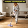 thumbnail image 2 of Mini mop, Convenient Cloth Changing Mini mops,Multifunctional Lazy with One-Click Cloths Attachment for Wet and Dry Disposable Pads (B, Mop+5PC Cloths), 2 of 8