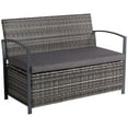 thumbnail image 2 of Teal Island Designs Wicker 47 1/2" Wide Bronze Outdoor Storage Bench, 2 of 9