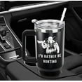 thumbnail image 6 of Gifts for Men 40oz Hunting Tumbler 40oz Tumbler with Handle and Straw I''d Rather Be Hunting Coffee Travel Mugs Patriotic Tumbler with Handle Deer Hunting Gifts for Men Dad Husband, 6 of 6