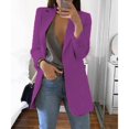 thumbnail image 1 of Chaqueta Blazer de Oficina de Trabajo con Solapa para Mujer Ropa de Abrigo Informal de Manga Larga Longitud de Cadera, 1 of 4
