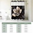thumbnail image 5 of Black Gold Flower No Hook Shower Curtain with Snap in Liner, Gradient Luxurious Floral Botanical Double-Layer Waterproof Fabric Shower Curtains for Bathroom Hotel Bathtub, Mesh Top 72"x78", 5 of 9