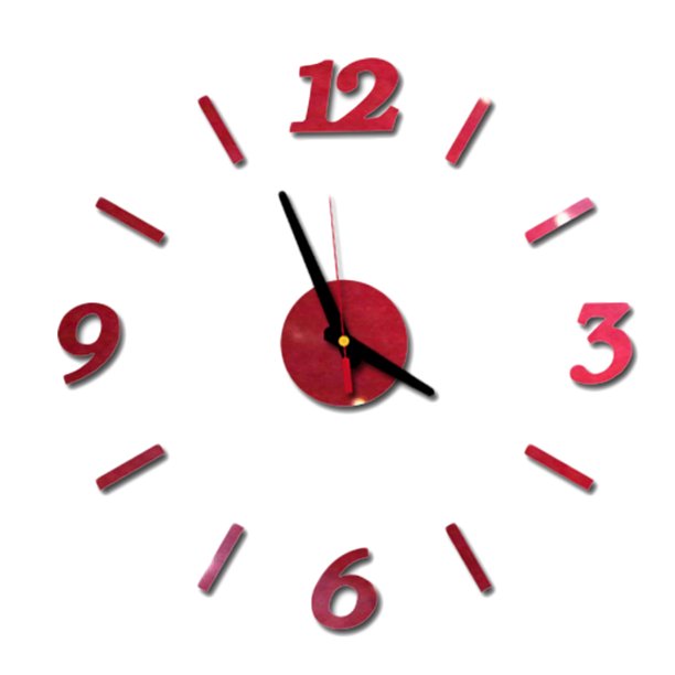 3D Large Wall Clock Sticker Acrylic Silent Digital Big DIY Self Wall Clock Modern Design for