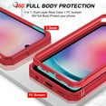 thumbnail image 6 of LeYi for Samsung A25 5G Phone Case, Galaxy A25 Case with Slide Camera Cover + [2 Pack] Tempered Glass Screen Protector, Military-Grade Protective Case with Kickstand for Samsung A25, Red, 6 of 7