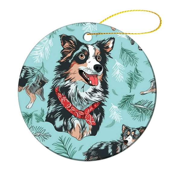 Christmas Ceramic Ornament Dog Pet Graphic Stocking Name Tags Dog Lover Gifts Personalized Christmas Ornaments Gifts for Women Men On Christmas