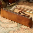 thumbnail image 5 of Under $1 Pencil Case, Vintage Handmade Soft Faux Leather Large Capacity Zipper Pen Pouch, Stylish Stationery Organizer for College Office Travel by PALIFEUR, 5 of 7