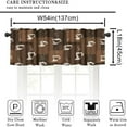 thumbnail image 3 of Vintage Coffee Valance Curtains White Abstract Art Coffee Cups Farmhouse Rustic Brown Rod Pocket Curtain Valance for Kitchen Bedroom Living Room Decor 1 Panel W54xL18 Inch, 3 of 6