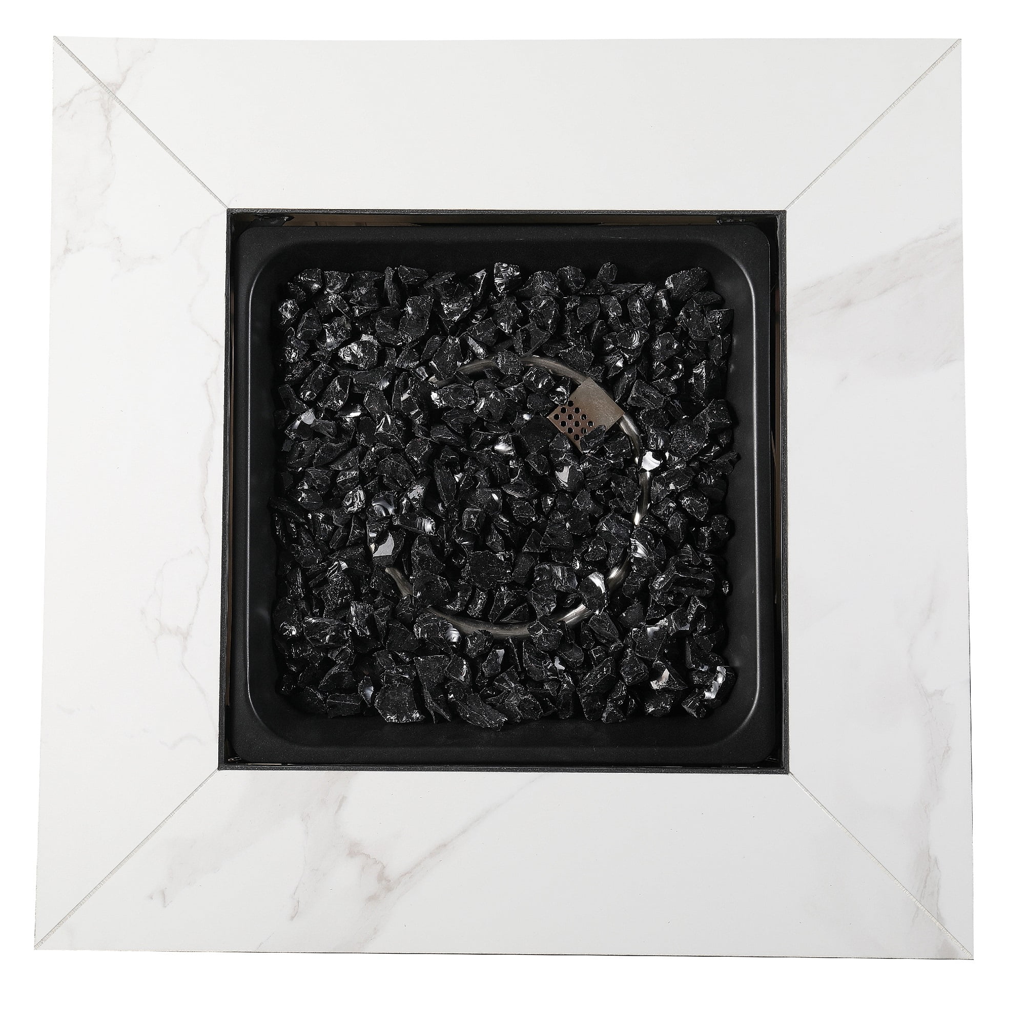 Endless Summer 30 inch Fire Pit with Cover, Black Glass
