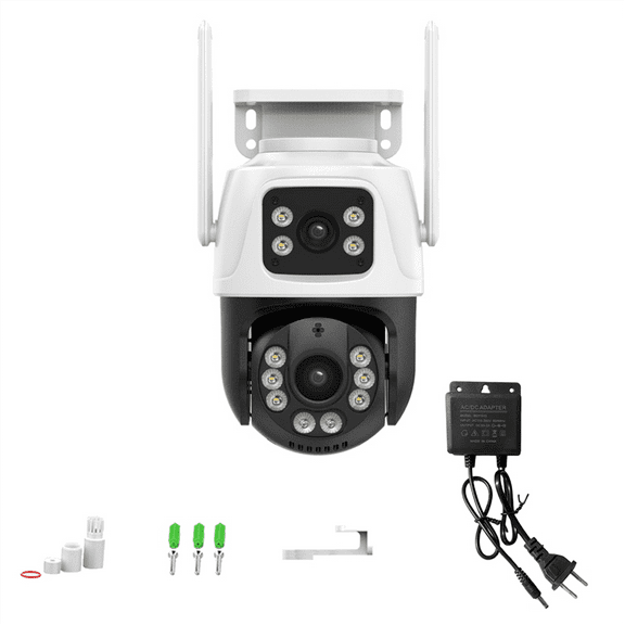 IP Camera 6MP HD Pair Lens WIFI Camera Outdoor Ai Tracking Audio Security CCTV Camera US Plug