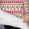 thumbnail image 3 of Oversized Wearable Blanket Hoodie,White Christmas Folk Pattern Sherpa Blanket Hoodie with Super Pockets,Super Warm Fuzzy Pullover for Women & Men, 3 of 6