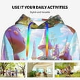 thumbnail image 4 of Fotbe Dreamy Mushroom House Pattern Womens Long Sleeve Hoodie, Pullover Hooded Sweatshirt, Kangaroo Pocket Hoodie with Eye-catching Drawstrings-X-Large, 4 of 7