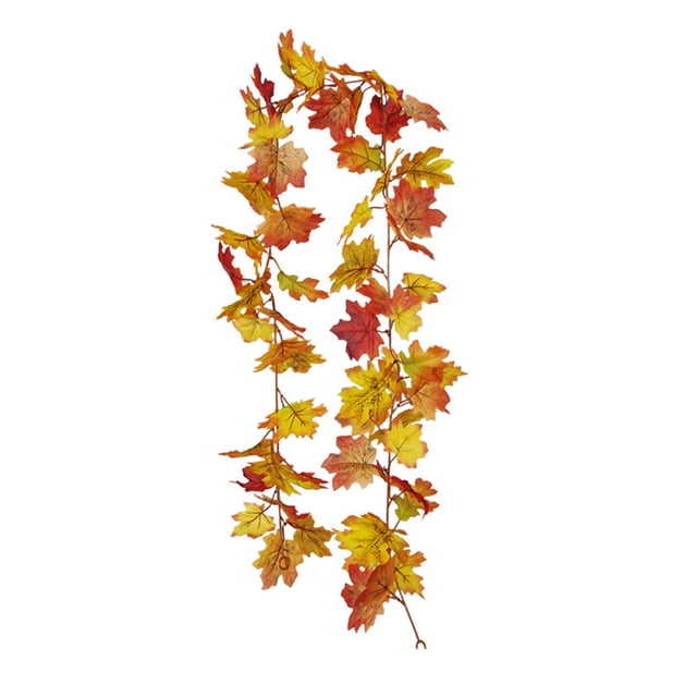 2026 Hot!Fall Decor Festival Simulation Maple Leaf Rattan Decoration Christmas Party Wall Hanging Maple Leaf Rattan