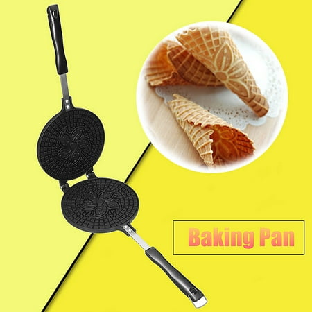 Mini DIY Waffles Baking Pan Maker Non-stick Egg Roll Crispy Omelet Machine Ice Cream Cone Mold Bakeware Cooking Cake Tool Healthy  Dessert for Kitchen Home (Best Cupcake Pans To Use)