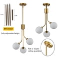 thumbnail image 6 of Claxy 3-Light Gold Chandelier Light with Globe Milk Glass Shade, 6 of 8