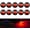 10pcs Red, variant on LINLIN 3/4" Round LED Front Rear Side Marker Indicators Light Waterproof Bullet Clearance Marker Light 12V for Car Truck