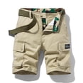 thumbnail image 2 of IWRICH Men's Lightweight Camo Patchwork Shorts Casual Cargo Short Pants Outdoor Twill Pants with Zipper Pockets Khaki 31, 2 of 9