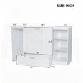thumbnail image 2 of Twin Size Wood Murphy Bed with Bedside Shelves and Wardrobe, White for Bedroom, 2 of 20