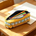 thumbnail image 4 of Gumesh Plush Cartoon Makeup Bag - Multiuse Soft Fuzzy Cosmetic Pouch for Women, Large Travel Toiletry Bag, Cute Pencil Case, Gift Idea (Yellow), 4 of 6