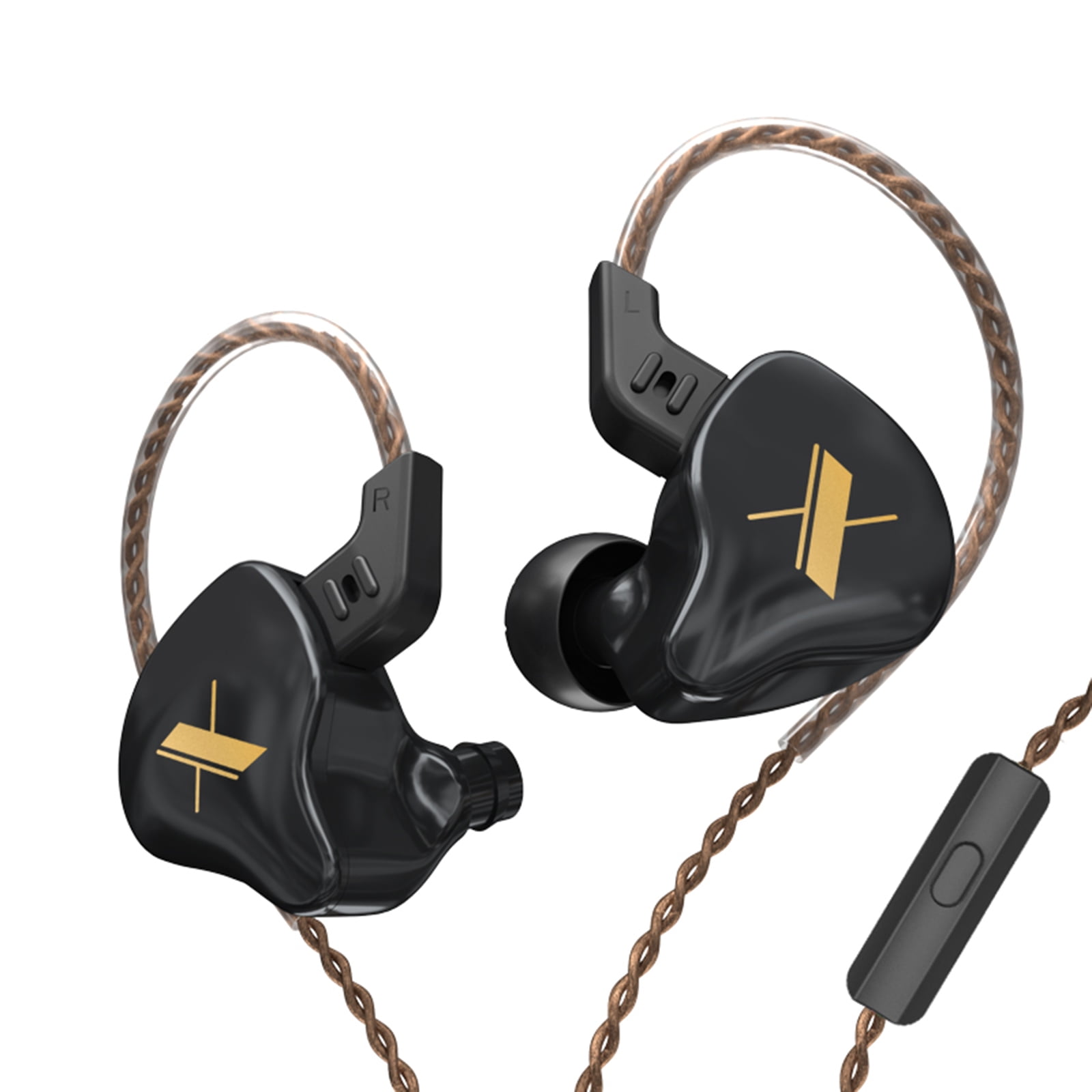 KZ EDX Customized Heavy-Bass Earphone In-ear Headphone with Stereo Stage Sound Noise Cancelling Wired Earbuds with Detachable Cable for Smartphones Music Player PC Tablet (With Mic)