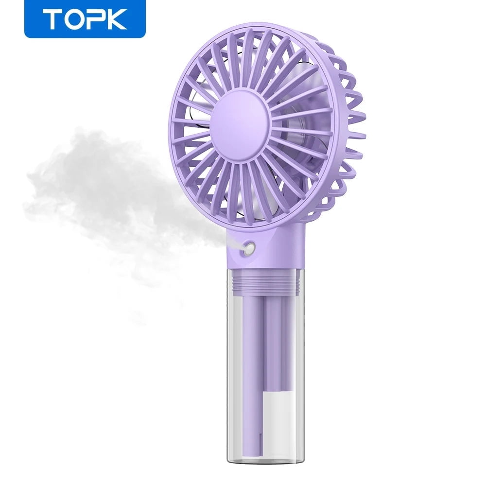 Rechargeable Portable Handheld Misting Fan with 2000mAh Battery - Foldable Mini Personal Spray Water Mist Fan
