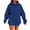 Blue, variant on Fmbrln Womens Oversized Color Block Hoodies Fall Winter Fashion Long Sleeve Hooded Sweatshirts Casual Comfy Pullover Tops with Pockets Blue S