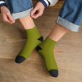 thumbnail image 3 of Rateoe Olive Pattern Quarter Crew Socks,Toe Seamed Ankle Socks,Cotton Cushioned Breathable Athletic Crew Sports Socks, 3 of 7