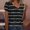 Black, variant on YHAJDS Short Sleeve Sweater for Women Printed V Neck Button Front Casual Spring Summer Blouse