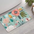 thumbnail image 2 of Pastel Pioneer Flower Pattern Bathroom Rugs Mat,Non Slip Microfiber Bathroom Rug,Rubber Backing,Soft Bathroom Mats for Bathroom Floor,Tub and Shower,17x27in(43x68cm), 2 of 5
