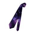 thumbnail image 5 of Men's Fashion Causal Neck Tie Galaxy Stars Purple Printed Skinny Tie, 5 of 7