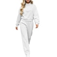 thumbnail image 6 of Jerdar Womens 2 Piece Lounge Sweat Sets Quarter Zip Mock Neck Sweatshirt Wide Leg Sweatpants Oversized Side Pockets Casual Airport Travel Outfits L, 6 of 8