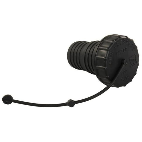 Thetford 1208.4246 Gravity Water Fill Cap Strap & Spout, Black