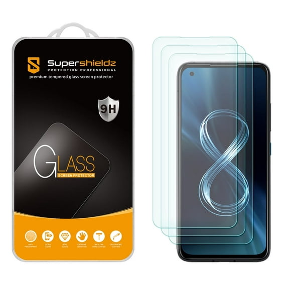 [3-Pack] Supershieldz for Asus Zenfone 8 (5.9 inch) Tempered Glass Screen Protector, Anti-Scratch, Anti-Fingerprint, Bubble Free