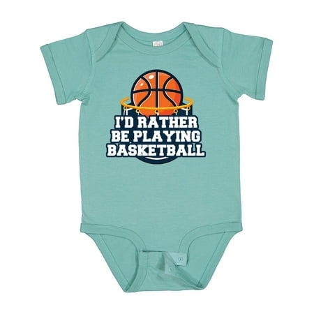 

Inktastic I d Rather Be Playing Basketball Gift Baby Boy or Baby Girl Bodysuit