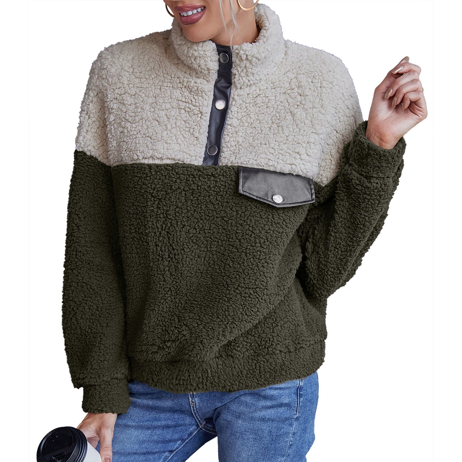 quarter button sweatshirt