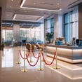 thumbnail image 3 of GloryStar Elegant Gold Stanchion Posts with Luxurious Red Velvet Ropes - VIP Queue Poles for Red Carpet Events, Weddings, and Premieres - Easy Assembly, Durable, Stylish Crowd Control, 3 of 7