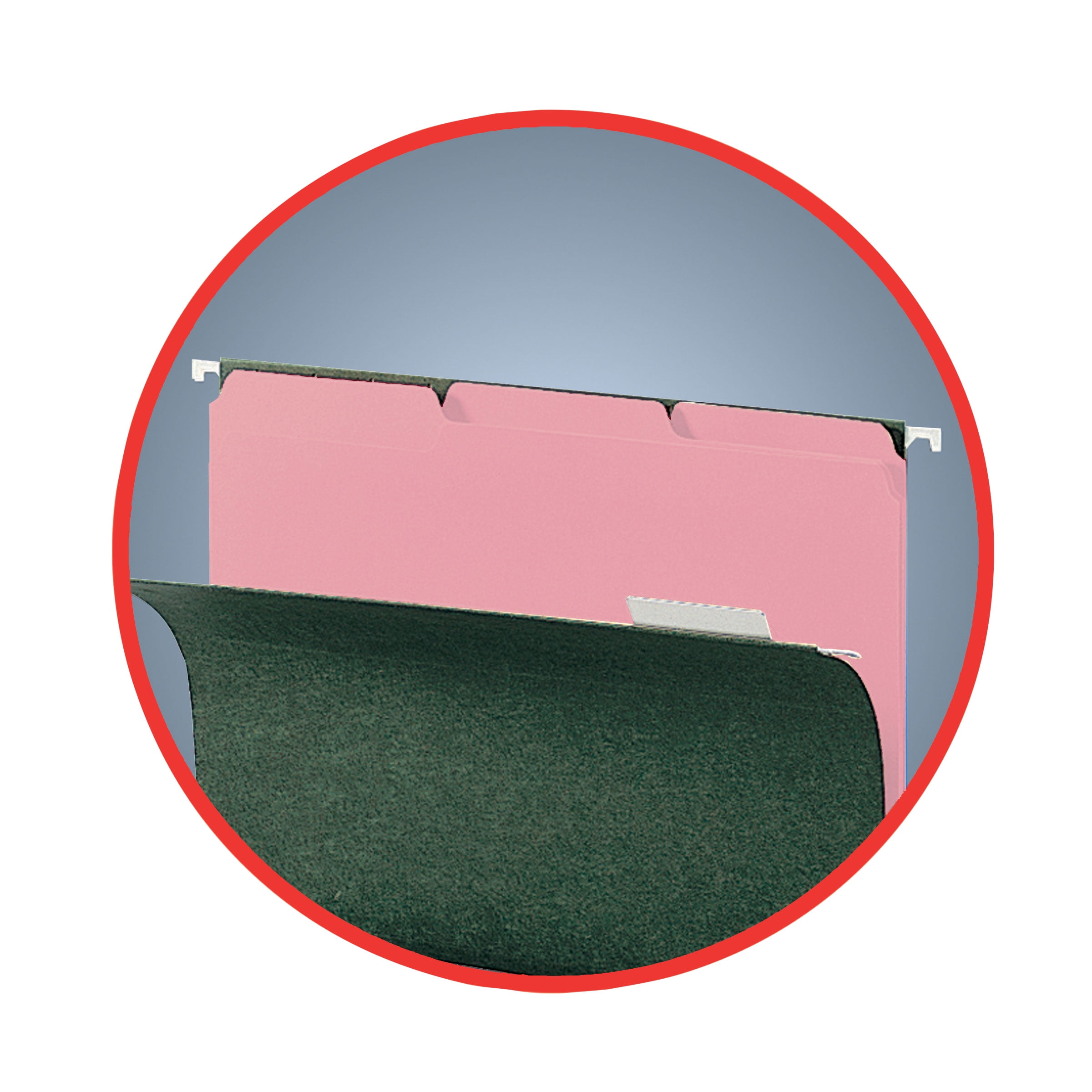 Smead Interior Hanging Folders 1/3-Cut Tab Pink 100/BX Letter (10263)
